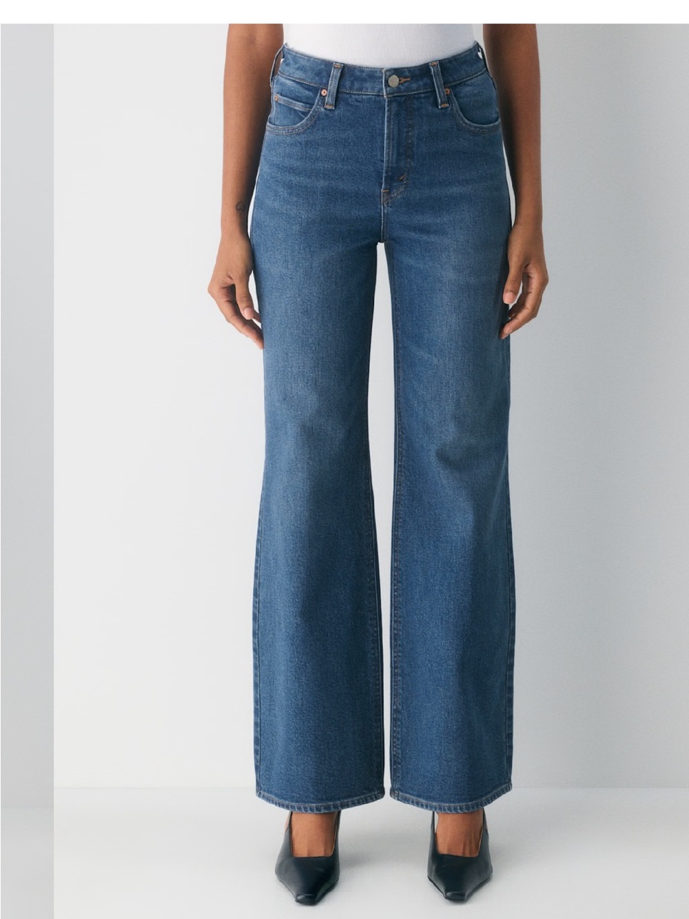 Denim Forum High-Rise Wide-Leg Jeans - Blue